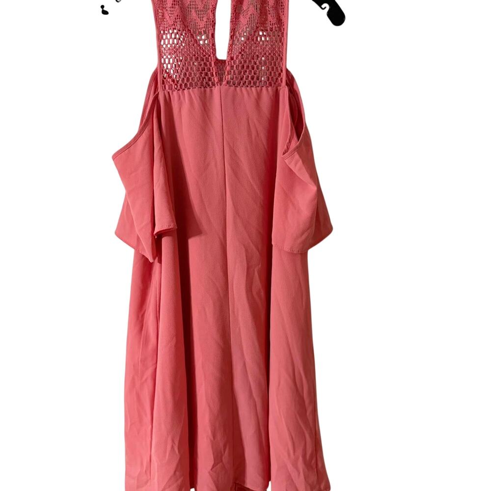 Sequin Hearts Cold Shoulder Pink Women's Size Large Dress - Picture 5 of 5